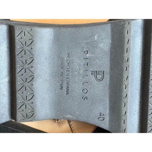 Pitillos Womens Two-Tone Black & Beige Leather Ankle Boots Size 40 Made in Spain - Picture 6 of 8